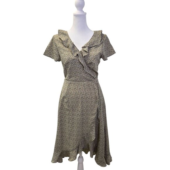NWT Mikarose The Mae Faux Wrap Ruffle Detail Boho Dress Size XS - Picture 1 of 9